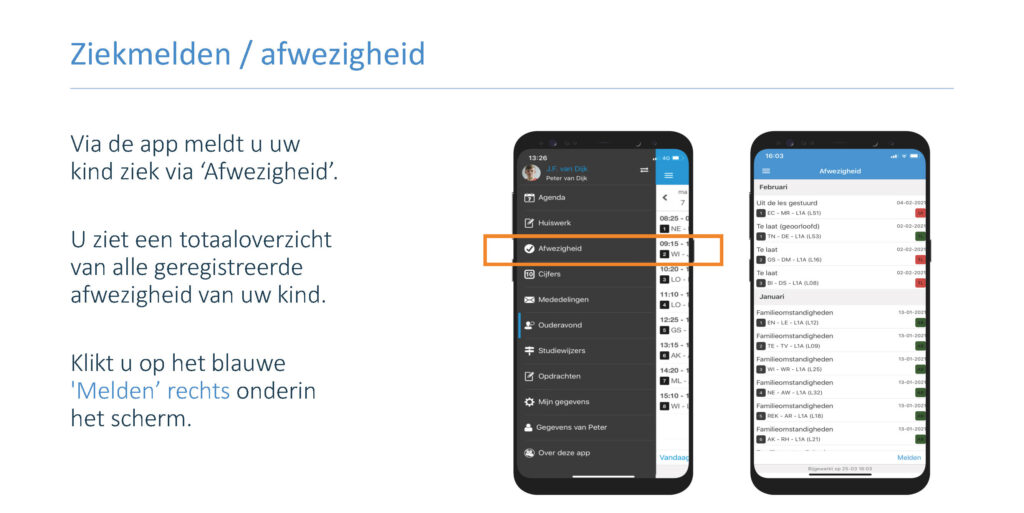 Ziekmelden - Mill Hill College